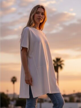 COS Cream Lightweight Tunic Top